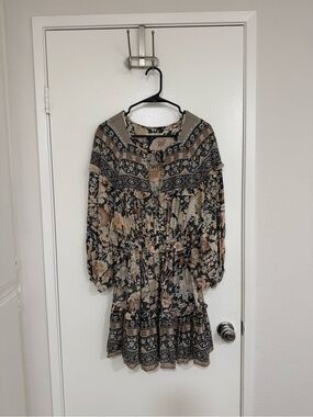 Spell & The Gypsy Floral Boho Tiered Long-Sleeve Dress